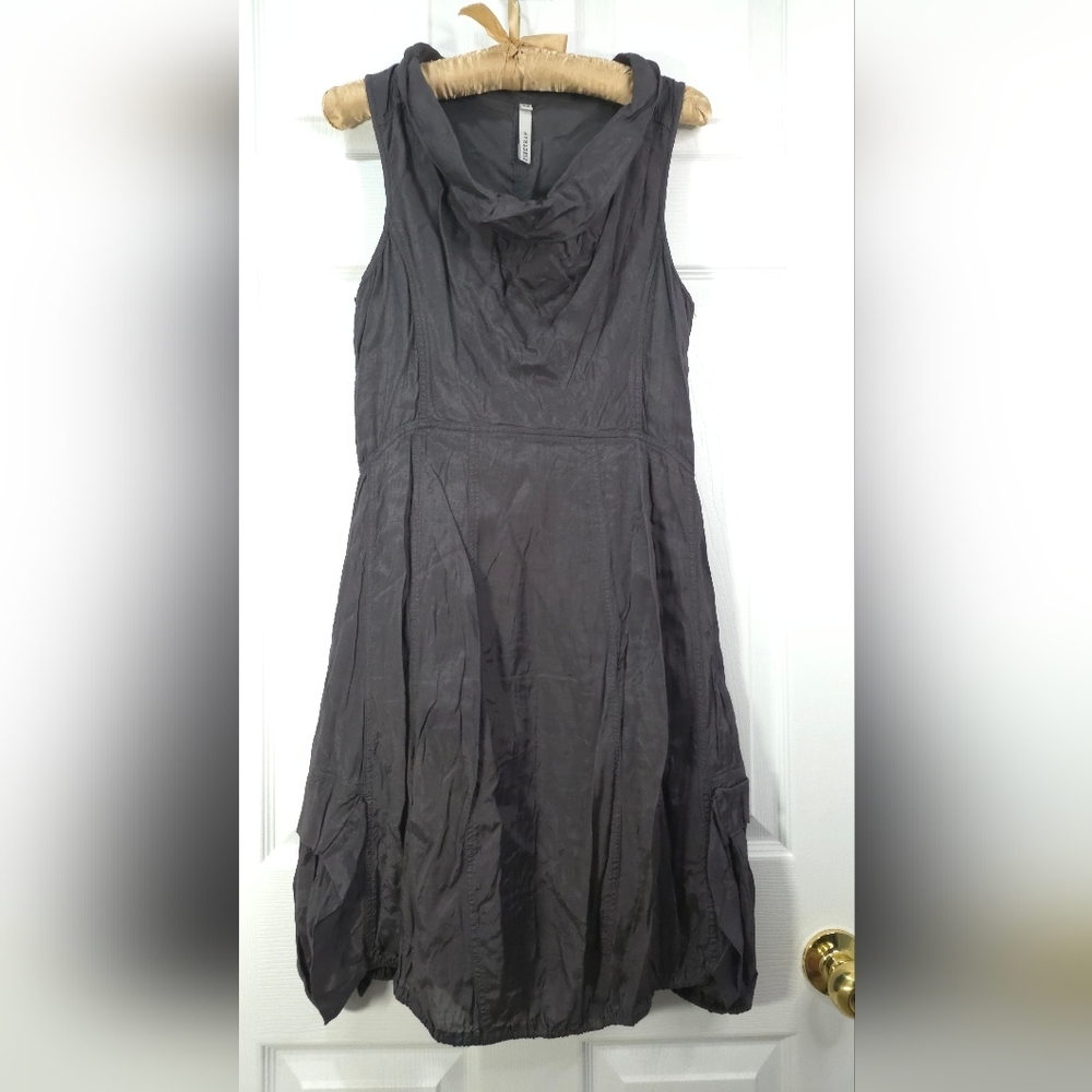 Firetrap Shimmering Charcoal Viscose Bubble Hem Mini Dress - Size S/M - Picture 2 of 8